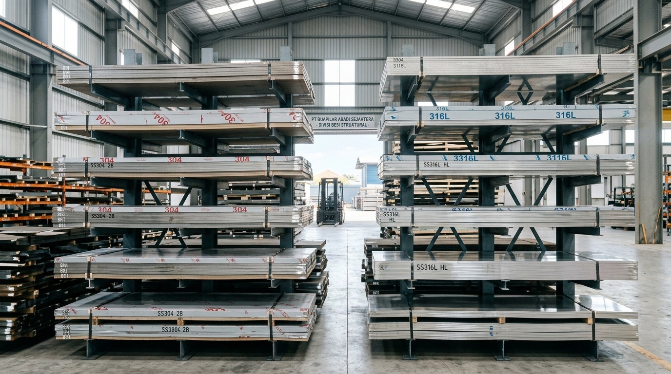 Plat Stainless Steel (ASTM A240 TP304 / TP316L / SS430)